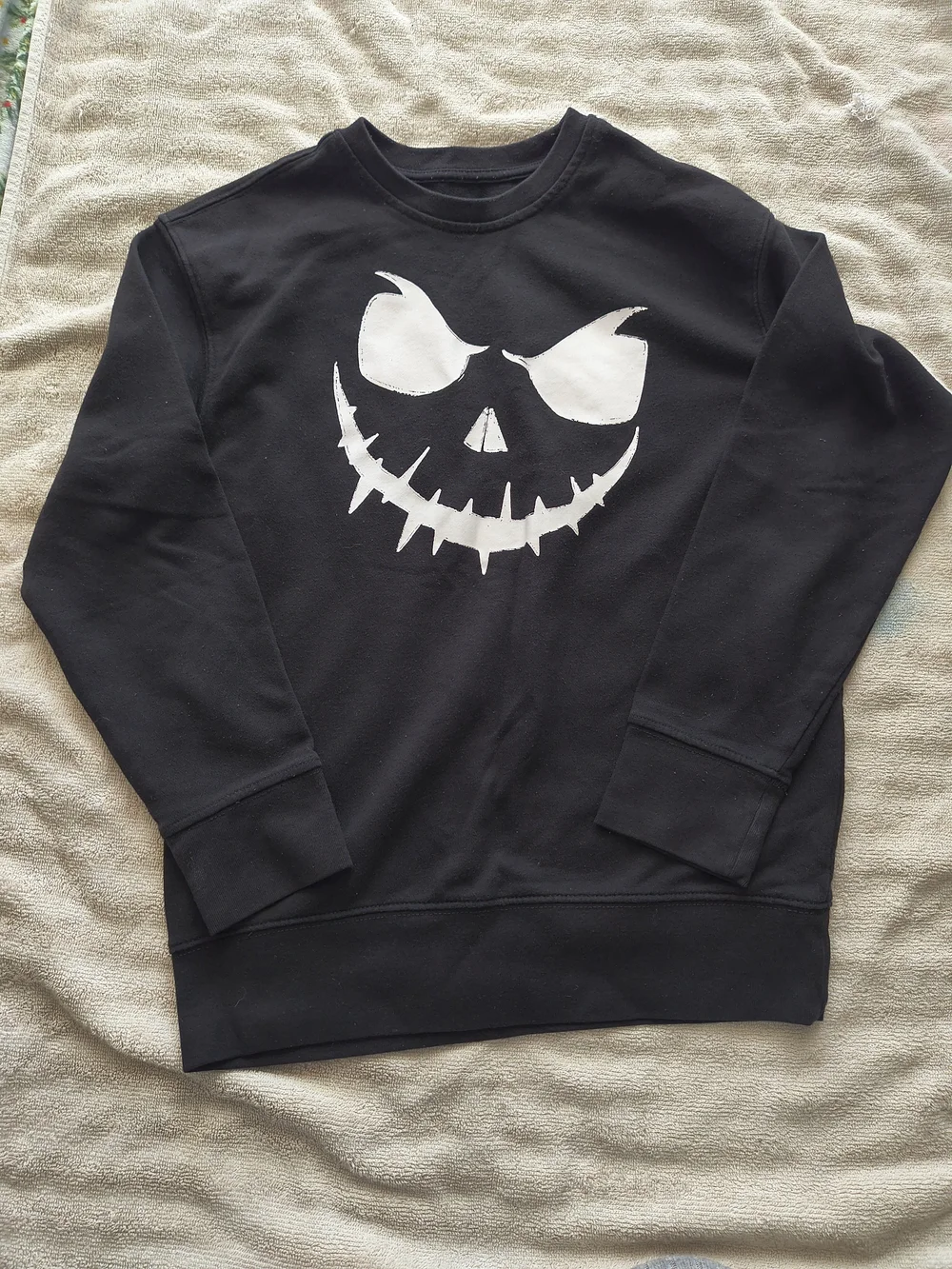 For Children Black Graphic Sweatshirt with White Skull Face